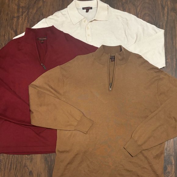 !! 3 pc bundle DEAL !! super soft LINEA UOMO brown, red, white SWEATERS size XXL - Picture 8 of 12
